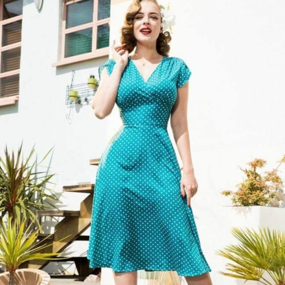 Voodoo Vixen Retro Inspired Polka Dot Swing Dress